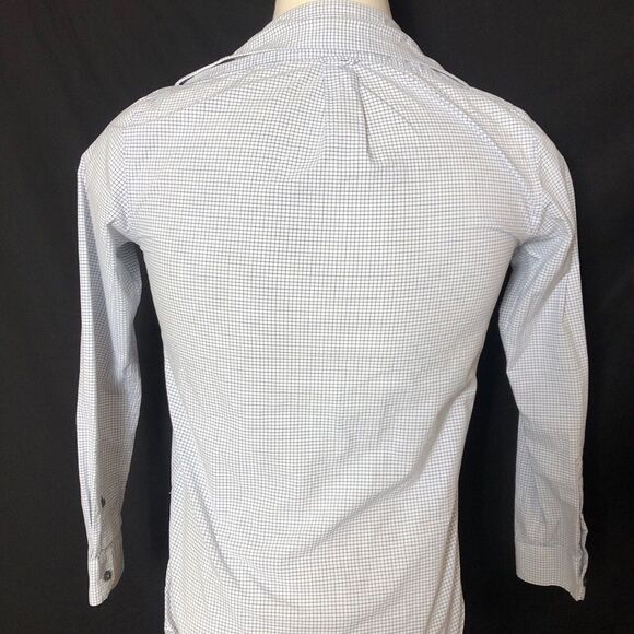 American Eagle Men's XS Blue Checkered Long Sleeve Button Down Collared Shirt - Picture 6 of 8